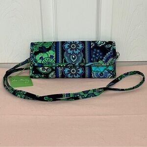 Vera Bradley Blue Rhapsody Sleek Wallet  crossbody purse NWT